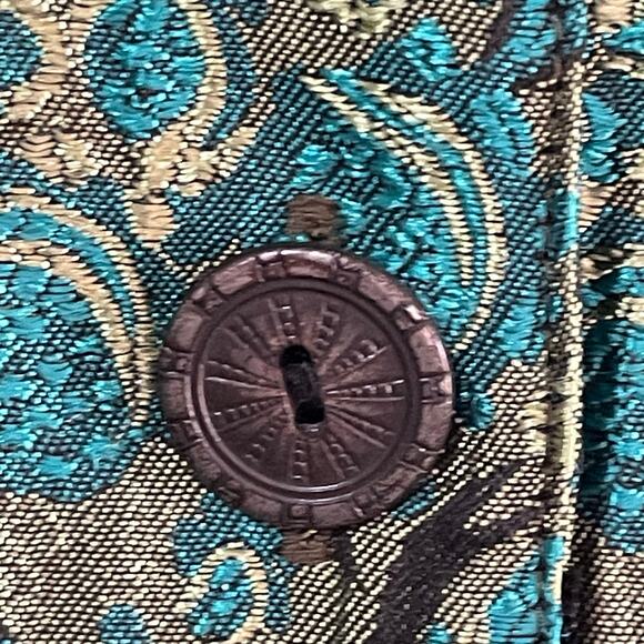 Bechamel Vintage Multiprint Multitextural Green Blazer LG Fairy Whimsical Unique - Picture 5 of 9